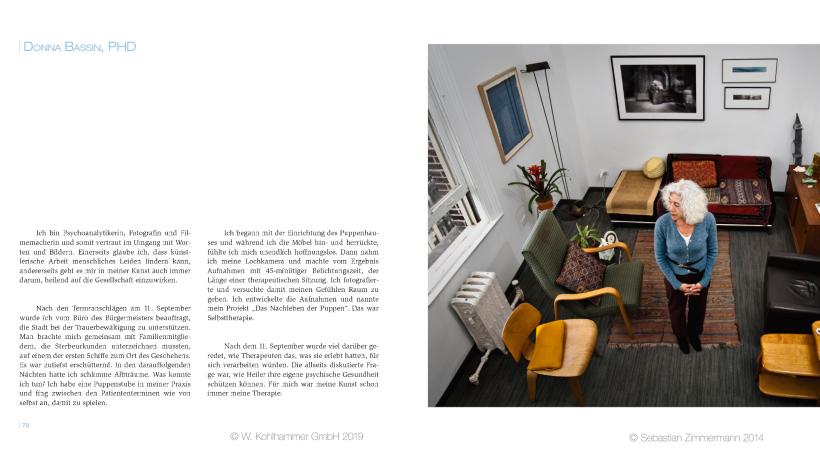 In den Interviews und Geschichten neben den Bildern erzählen die Therapeuten über Fälle, Behandlungsschwerpunkte und Gedanken. (Foto: Kohlhammer Verlag) In den Interviews und Geschichten neben den Bildern erzählen die Therapeuten über Fälle, Behandlungsschwerpunkte und Gedanken. (Foto: Kohlhammer Verlag)