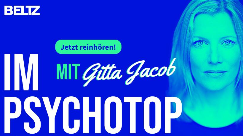 Werbebanner für Podcast "Im Psychotop" mit Gitta Jacob