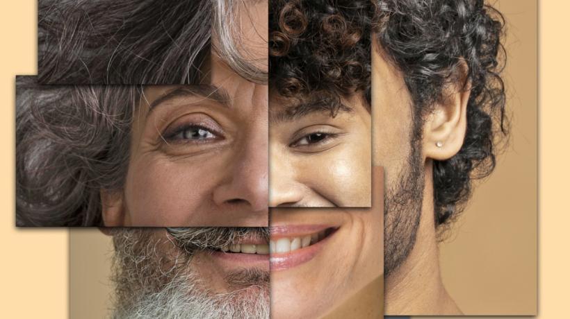 Collage aus verschiedenen Gesichtern