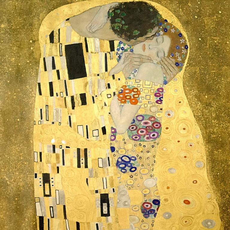 Gemälde "Der Kuss" von Gustav Klimt