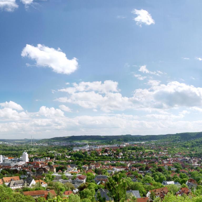 Luftaufnahme der Stadt Jena