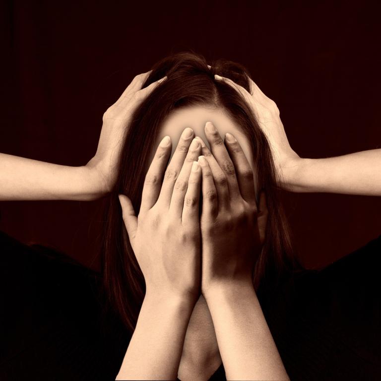 Foto: Gerd Altmann/geralt - pixabay.com Eine Frau hält sich zwei Hände vors Gesicht und hat noch zwei Hände links und rechts an ihren Kopf gepresst zum Haareraufen.