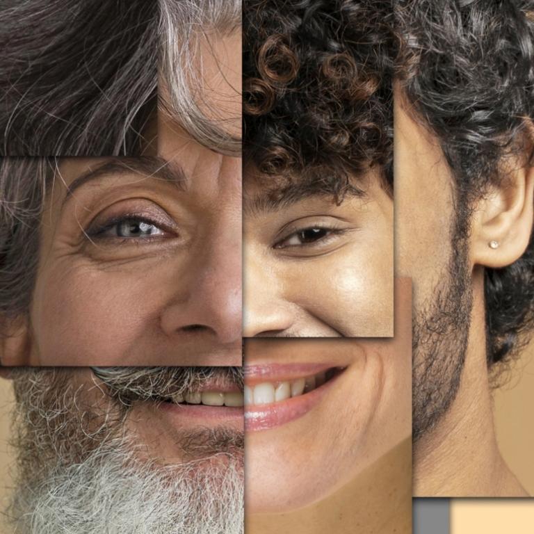 Collage aus verschiedenen Gesichtern