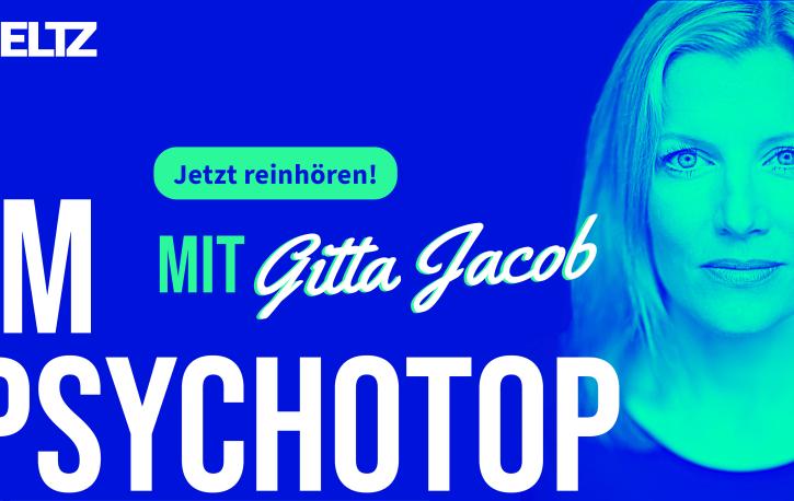 Werbebanner für Podcast "Im Psychotop" mit Gitta Jacob