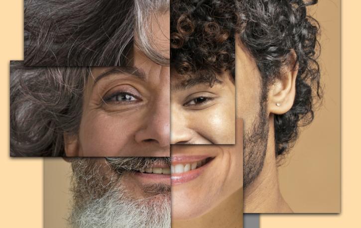 Collage aus verschiedenen Gesichtern