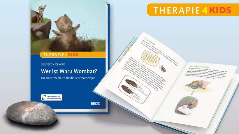 Eine Cover- und eine Innenansicht des Bilderbuchs "Wer ist Waru Wombat"